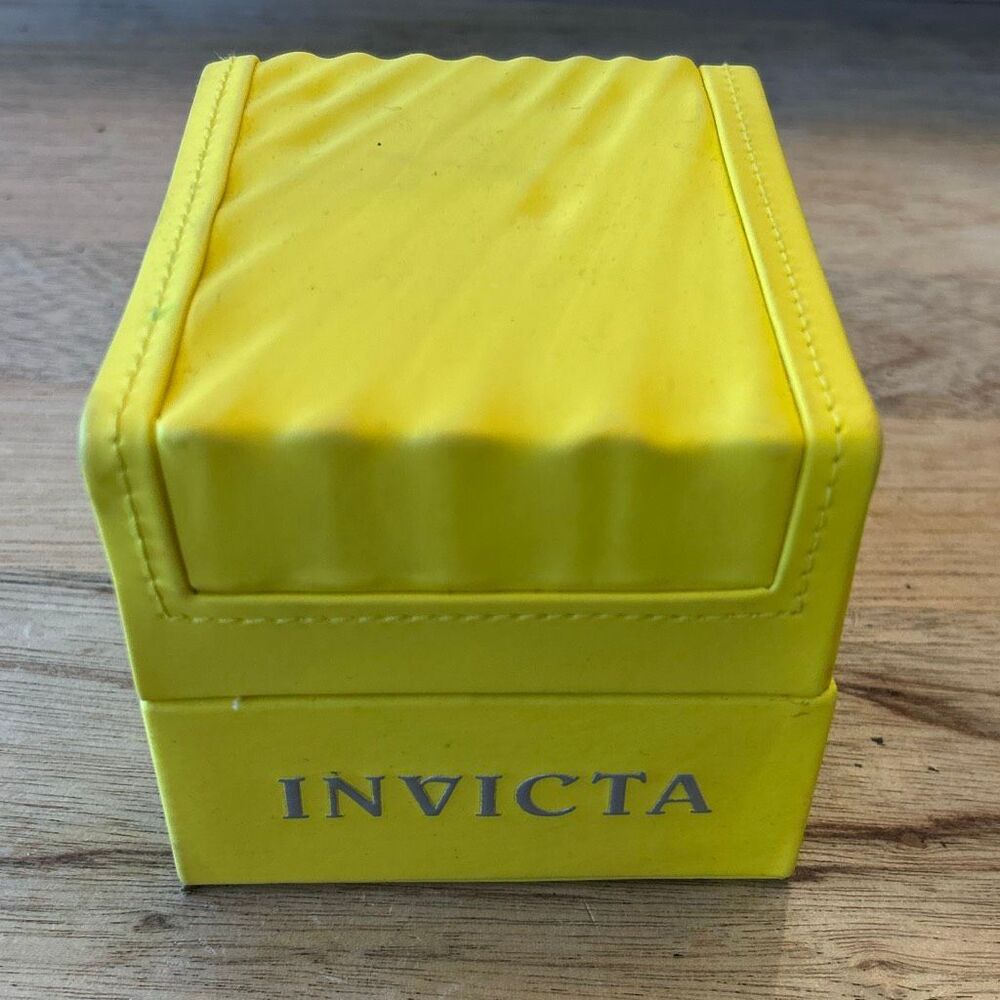 Invicta Yellow empty watch box hard case